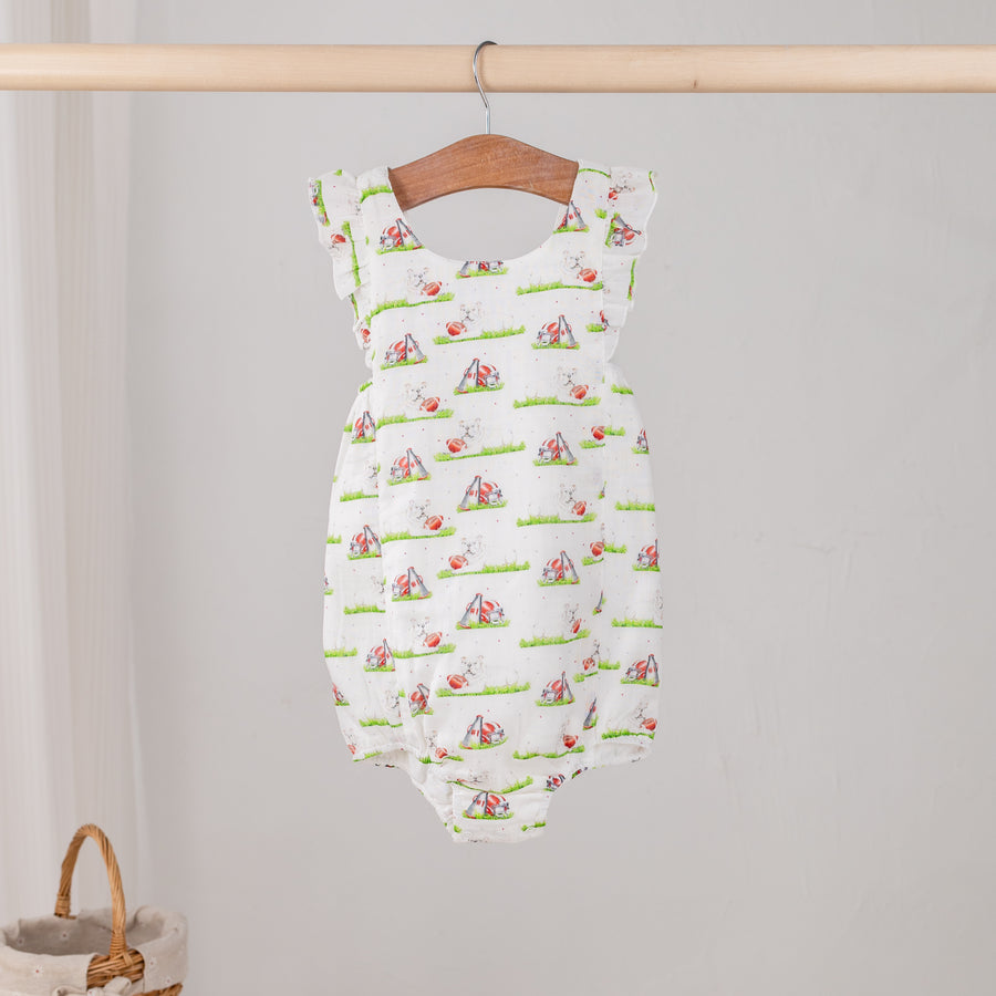 Mascot Mania in Georgia Organic Muslin Bubble Romper (Pre-Order Arriving Spring 2026)