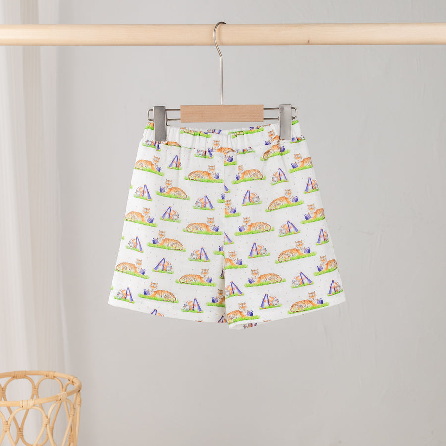 Mascot Mania in Auburn Organic Muslin Shorts (Pre-Order Arriving Spring 2026)