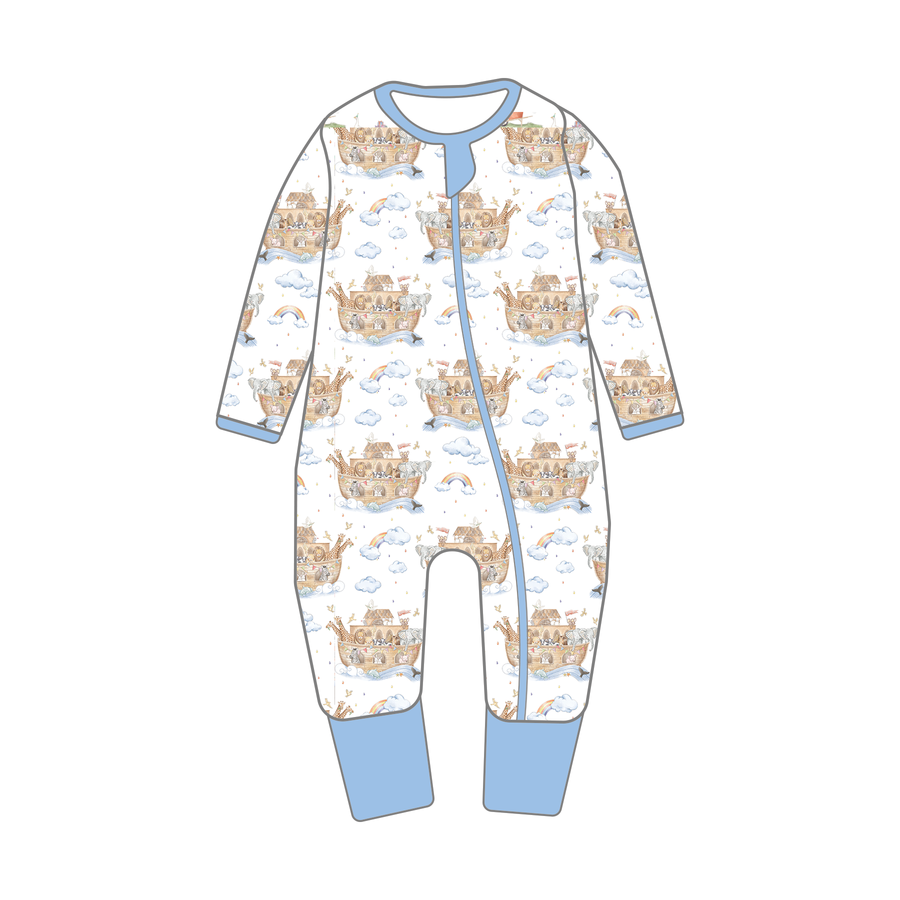All Aboard Noah's Ark Organic Cotton Kids Pajamas (Pre-Order Arriving Spring 2026)