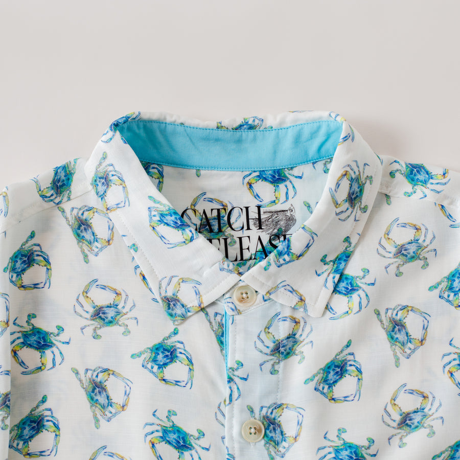 crab dress shirt Nautical Crab & Anchor (Navy) / Hawaiian Shirt