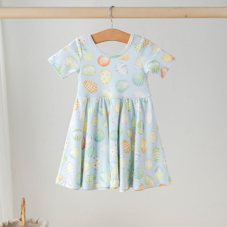 cotton easter dress Cotton Poof Sleeve Easter Basket Tee Dress Queen of Sparkles