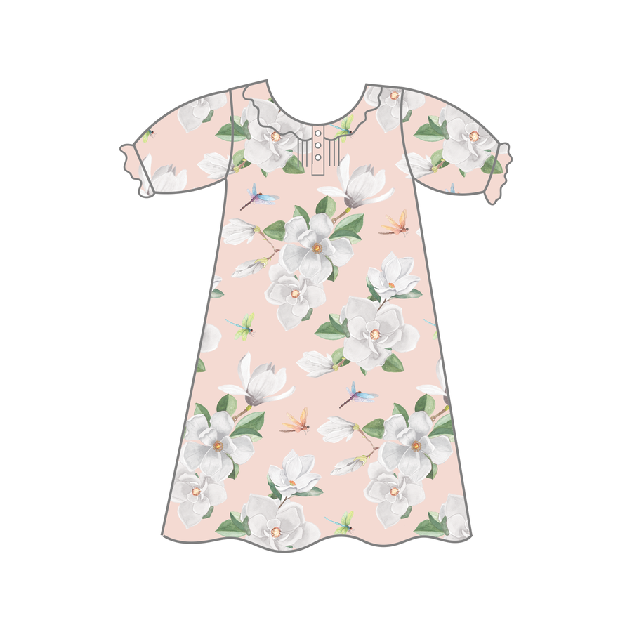 Pink Magnolias Organic Cotton Play Dress (Pre-Order Arriving Spring 2024)
