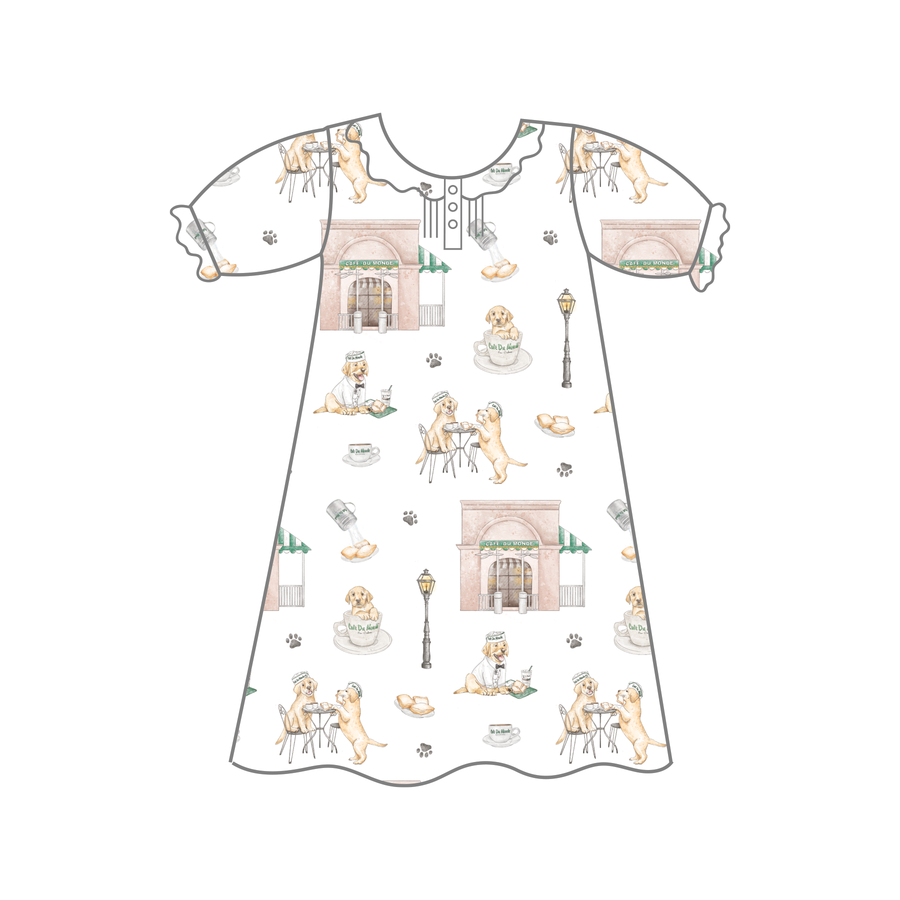 Powdered Sugar and Puppies Organic Cotton Play Dress (Pre-Order Arriving Spring 2024)