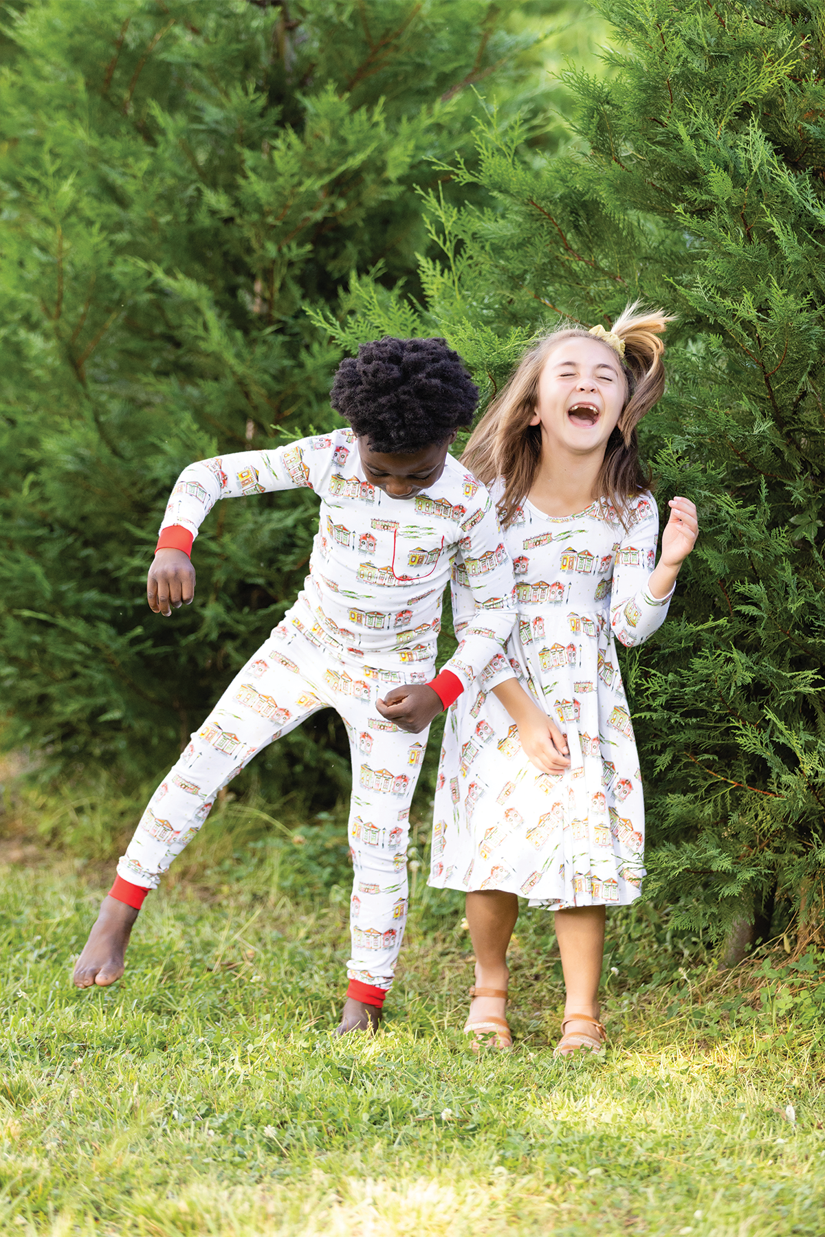 white christmas dresses Christmas Tree Farm Organic Cotton Dress for Kids 4T
