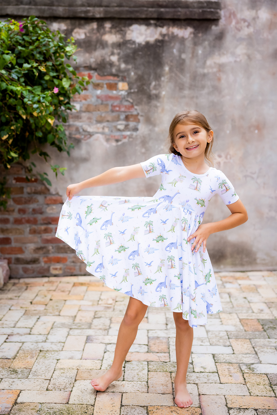 Dino-mite Birthday Organic Cotton Dress for Kids