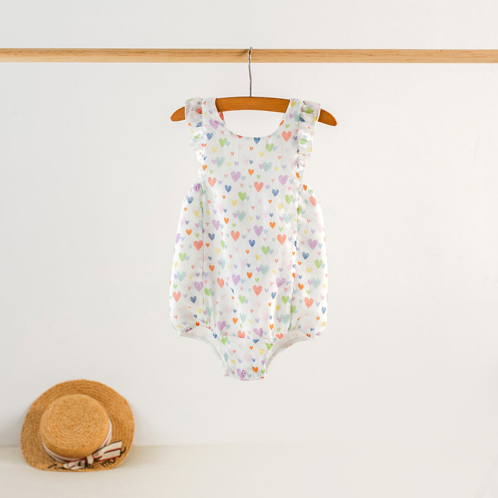 confetti-hearts-organic-bubble romper
