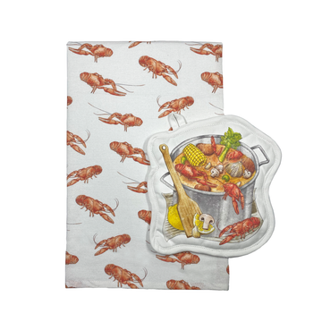 crawfish-boil-organic-cotton-kitchen-towel-pot-holder-set