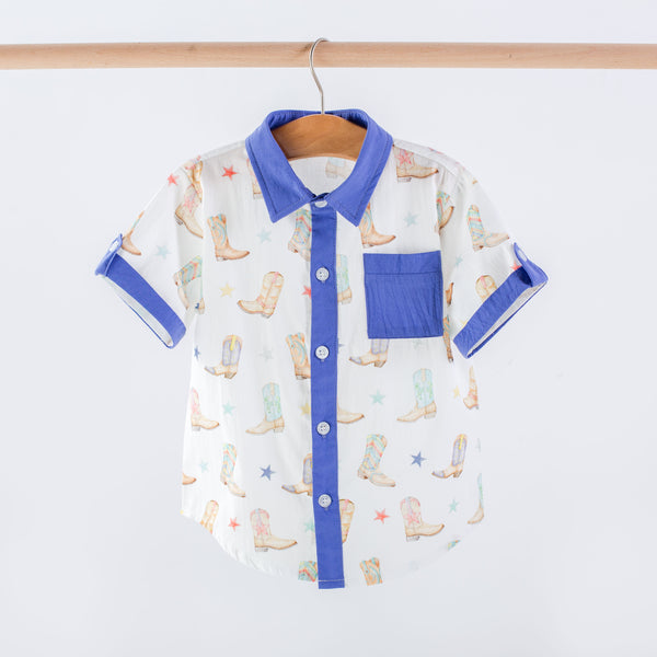 【TIE.ME】button up T-shirt / GLAY nola-tawk_giddy-up-short-