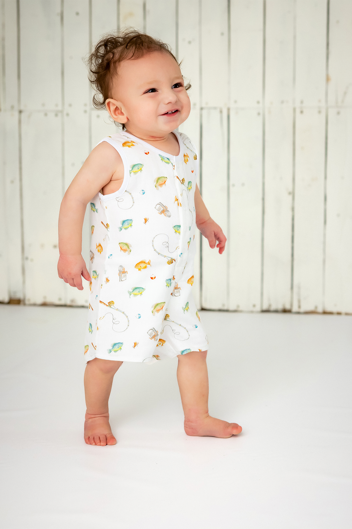 Gone Fishing Organic Muslin Shortalls – Nola Tawk