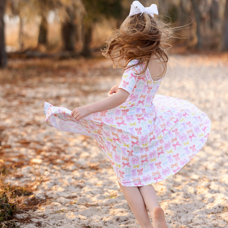 organic cotton dress children Rain-BOW for Kids SIZE:8D Blue Midi Dress, Pleated VISIONARY-BGE-5 Machine washable