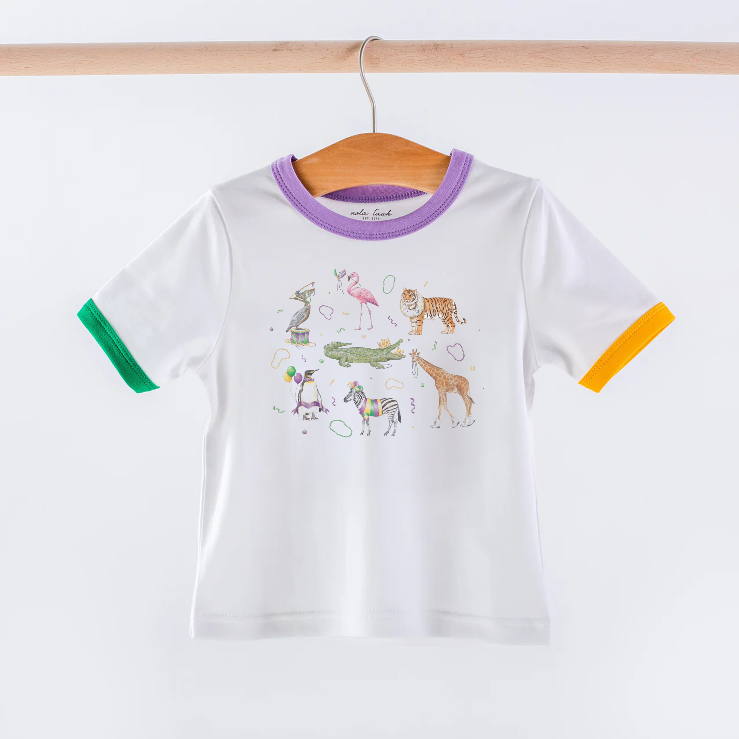 Mardi Gras Baby Bodysuit - "New To The Krewe" Alligator Design Onesie