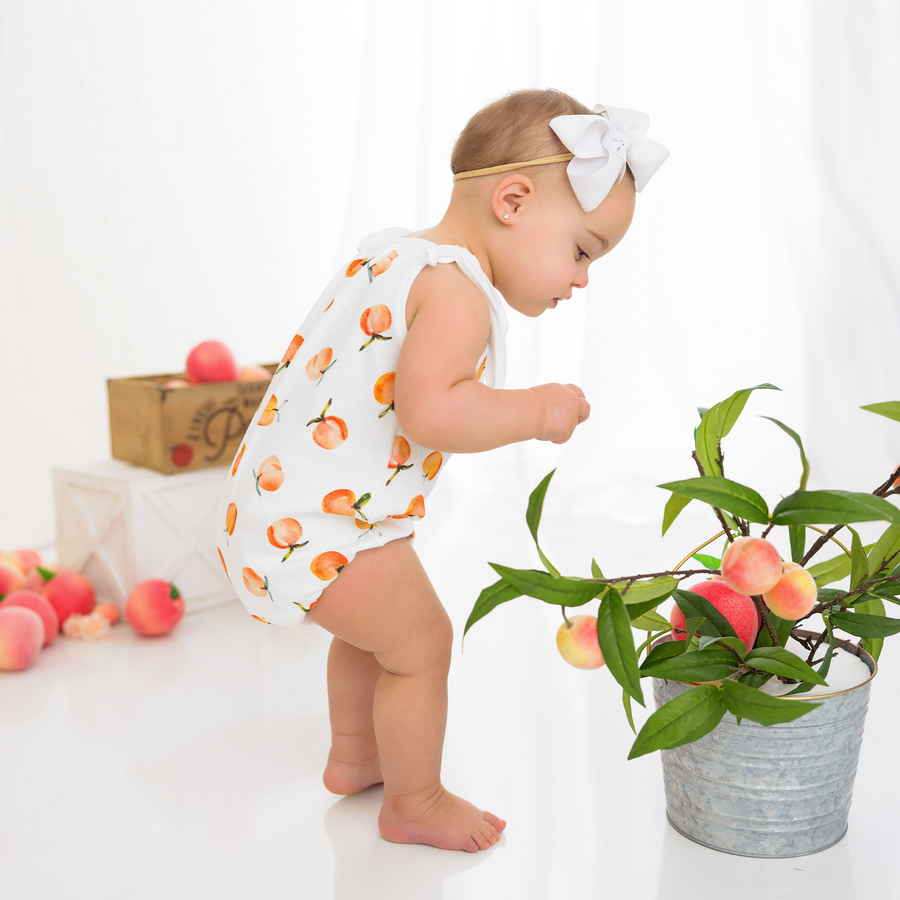 Just Peachy Organic Cotton Shoulder-Tie Onesie