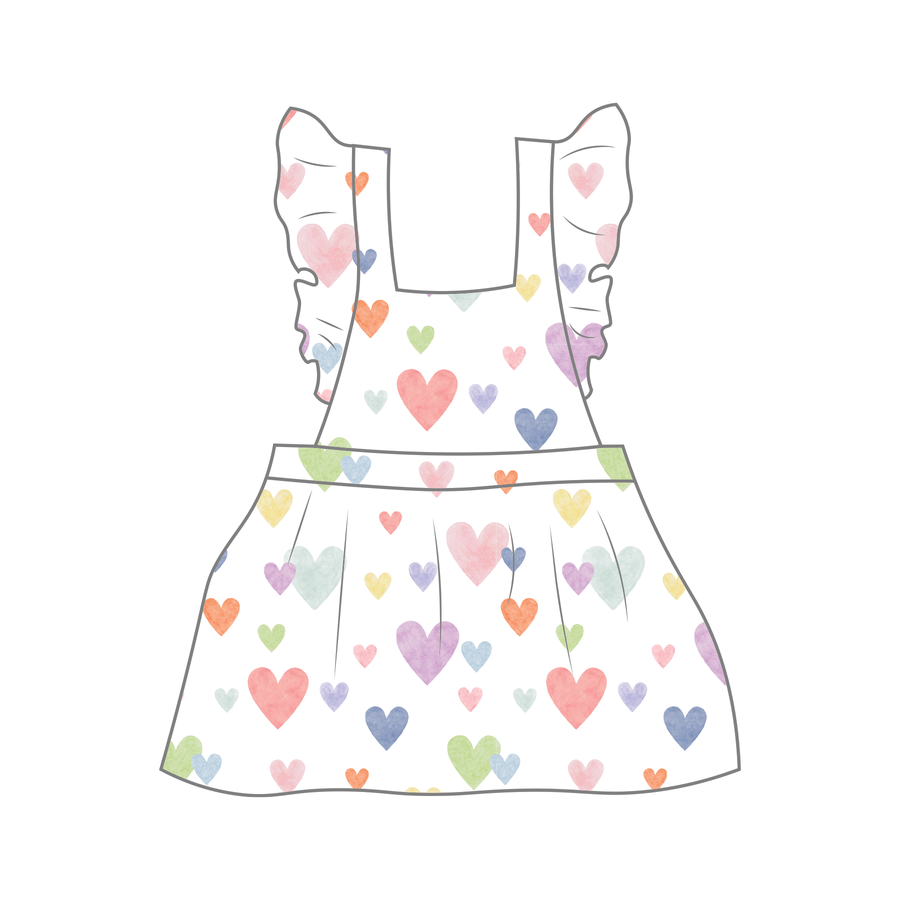 Confetti Hearts Organic Muslin Dress (Pre-Order Arriving Spring 2024)