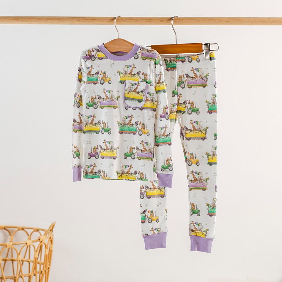 It's a Jungle Out There Mardi Gras Organic Cotton Pajama Set