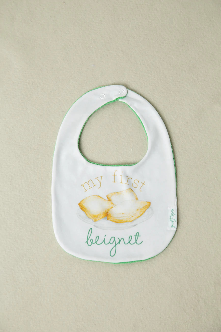 My first beignet Organic Cotton Bib (Pre-Order Arriving Fall 2025)