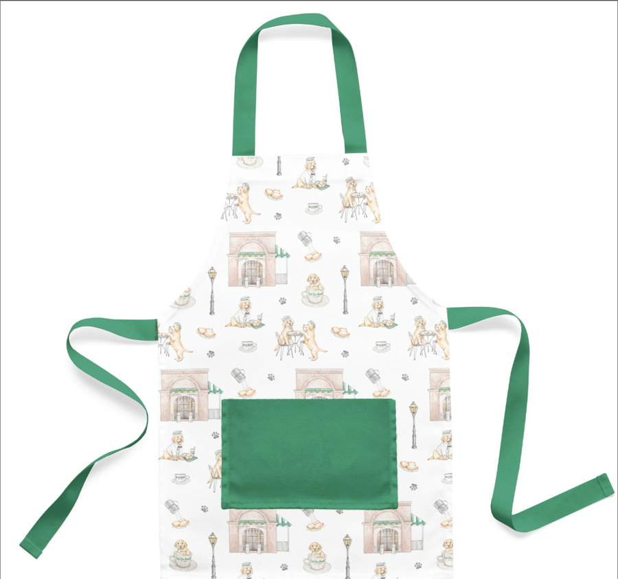 Powdered sugar and puppies Kid's Apron (Pre-Order Arriving Fall 2024)